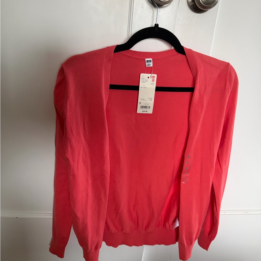 Uniqlo Women's Bright Coral Cardigan